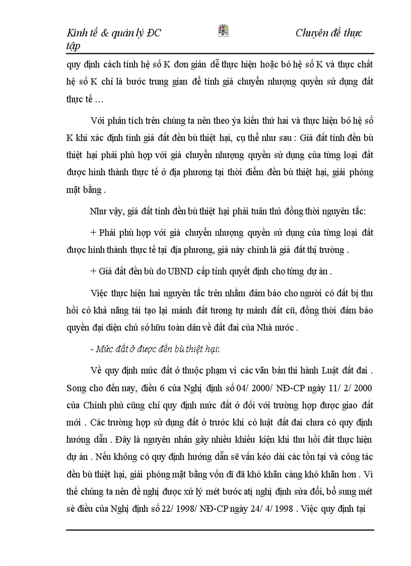 image for page Thực trạng và giải pháp định giá đất trong đền bù thiệt hại giải phóng mặt bằng vị dụ khu đô thị mới Đại Kim Định Công