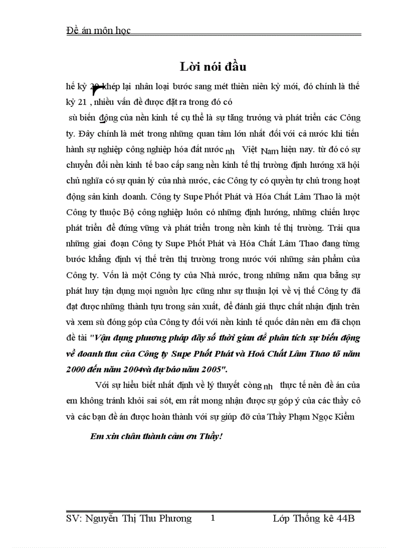 image for page Vận dụng phương pháp dãy số thời gian để phân tích sự biến động về doanh thu của Công ty Supe Phốt Phát và Hoá Chất Lâm Thao từ năm 2000 đến năm 2004và dự báo năm 2005 1