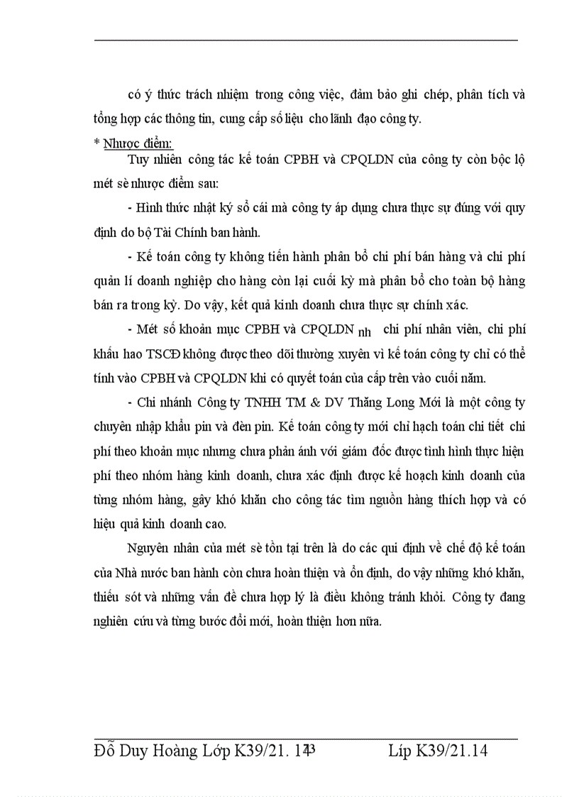 image for page Tổ chức công tác kế toán chi phí bán hàng và chi phí quản lý doanh nghiệp tại Chi nhánh Công ty TNHH TM DV Thăng Long Mới 1