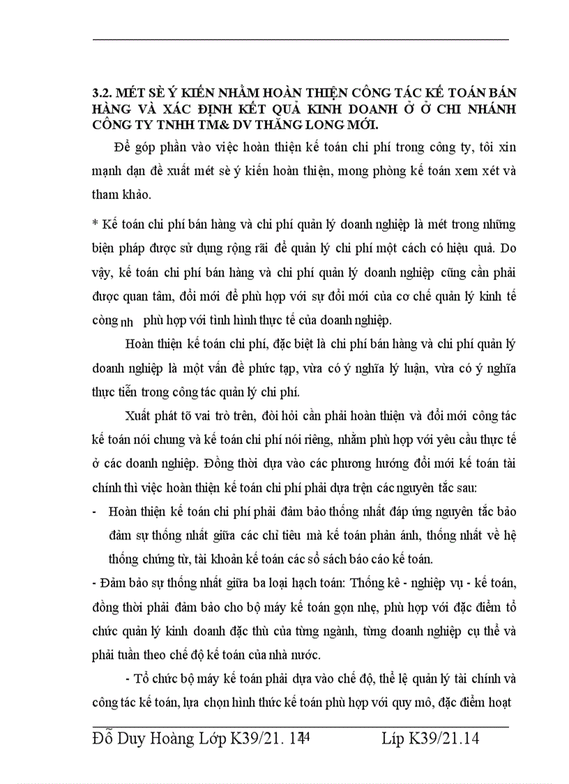 image for page Tổ chức công tác kế toán chi phí bán hàng và chi phí quản lý doanh nghiệp tại Chi nhánh Công ty TNHH TM DV Thăng Long Mới 1