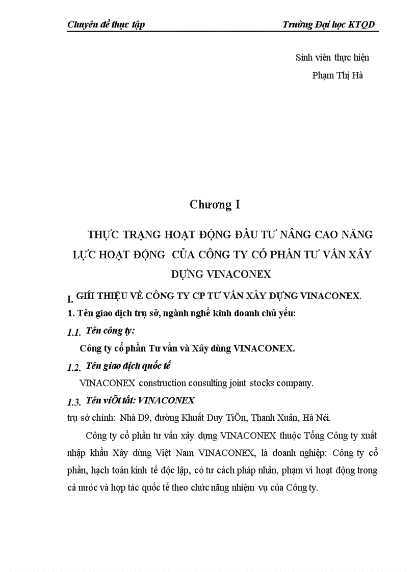 image for page Đầu tư nâng cao năng lực hoạt động ở Công ty cổ phần Tư vấn Xây dựng VINACONEX 1