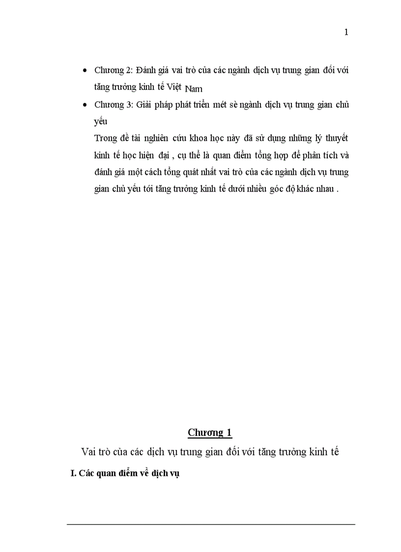 Đánh giá vai trò của các ngành dịch vụ trung gian đối với tăng trưởng kinh tế Việt Nam
