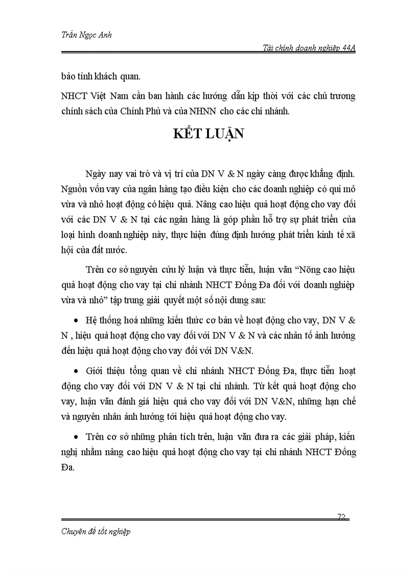 image for page Nâng cao hiệu quả hoạt động cho vay tại chi nhánh NHCT Đống Đa đối với doanh nghiệp vừa và nhỏ 1