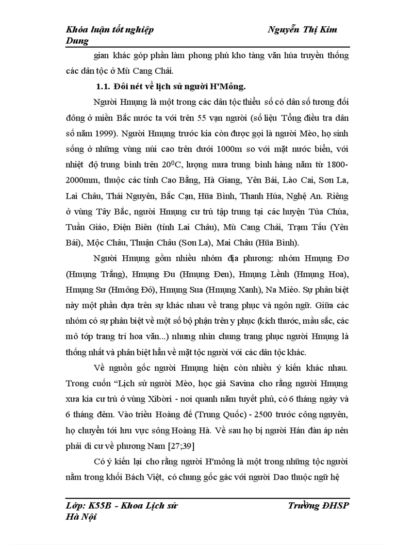 image for page Đời sống văn hóa tinh thần của người H Mông ở huyện Mù Cang Chải Yên Bái