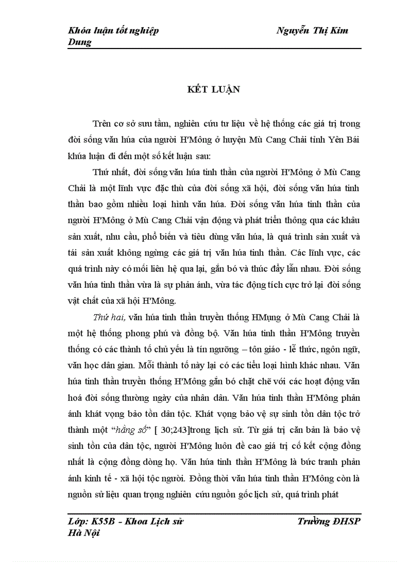 image for page Đời sống văn hóa tinh thần của người H Mông ở huyện Mù Cang Chải Yên Bái