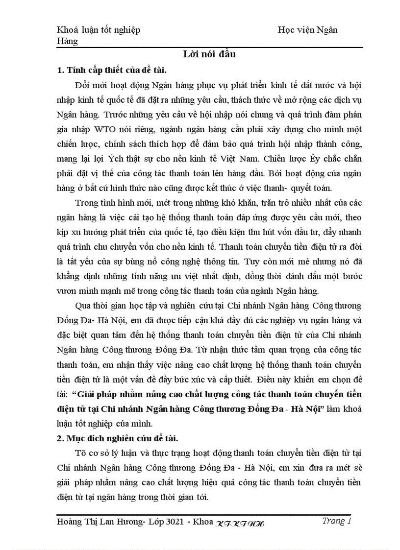 image for page Giải pháp nhằm nâng cao chất lượng công tác thanh toán chuyển tiền điện tử tại Chi nhánh Ngân hàng Công thương Đống Đa Hà Nội 1
