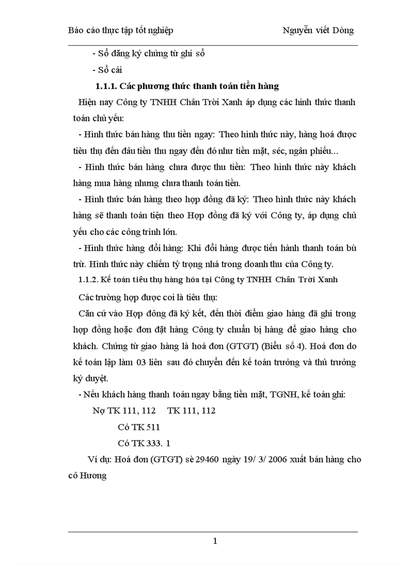 image for page Một số ý kiến đề xuất nhằm hoàn thiện công tác kế toán bán hàng và xác định kết quả tại công ty TNHH Chân Trời Xanh