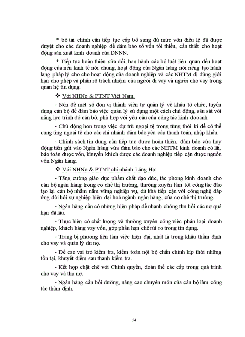 image for page Một số giải pháp nhằm nâng cao chất lượng tín dụng tại chi nhánh Ngân hàng nông nghiệp phát triển nông thôn Láng Hạ 1