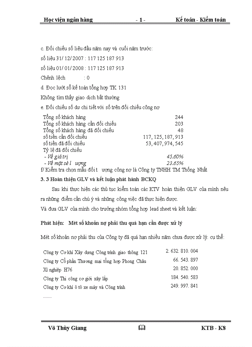 image for page Quy trình kiểm toán khoản mục Nợ phải thu do Chi nhánh công ty TNHH Kiểm toán và Dịch vụ Tin học AISC thực hiện 1