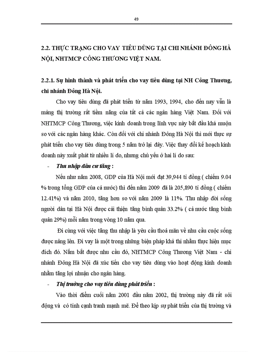 image for page Giải pháp mở rộng cho vay tiêu dùng tại chi nhánh Đông Hà Nội NHTMCP Công Thương Việt Nam