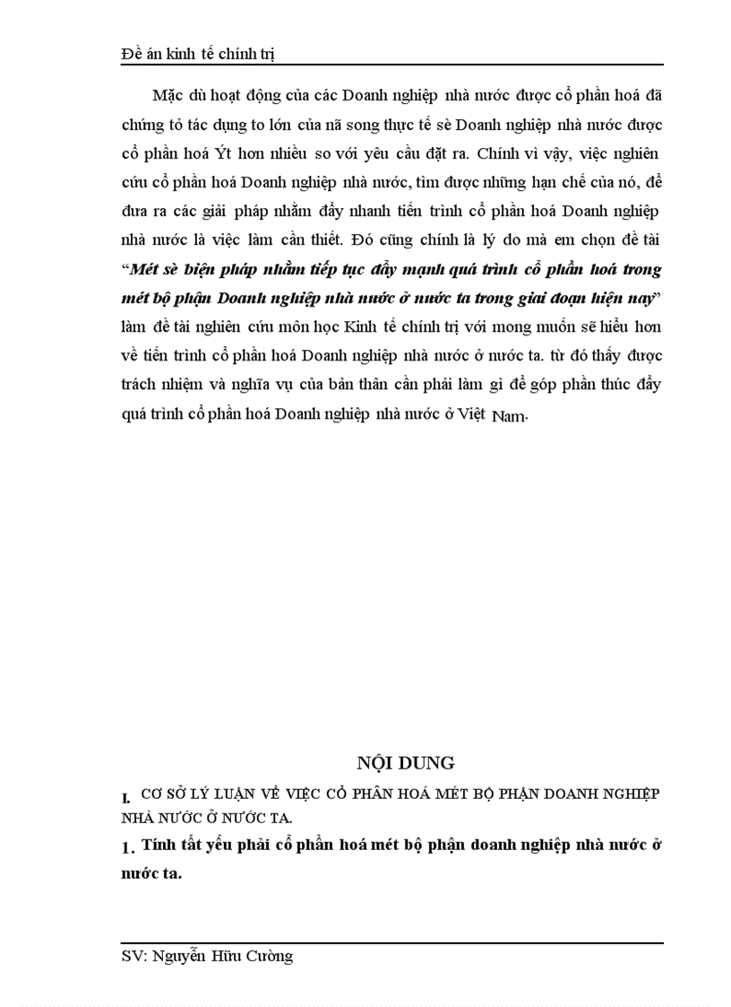 image for page Một số biện pháp nhằm tiếp tục đẩy mạnh quá trình cổ phần hoá trong một bộ phận Doanh nghiệp nhà nước ở nước ta trong giai đoạn hiện nay 1