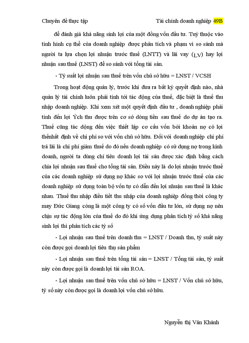 image for page ứng dụng phương pháp phân tích tỷ số và phương pháp so sánh vào phân tích tài chính của Công ty may Đức Giang 1