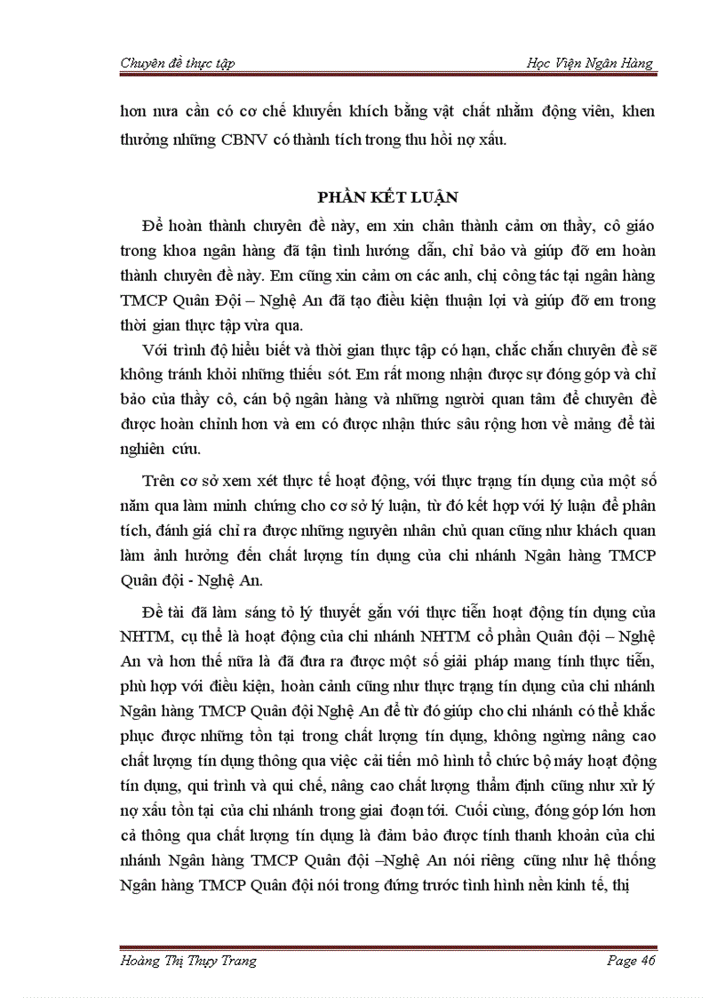 image for page Nâng cao chất lượng tín dụng tại Chi nhánh Ngân hàng TMCP Quân đội Nghệ An