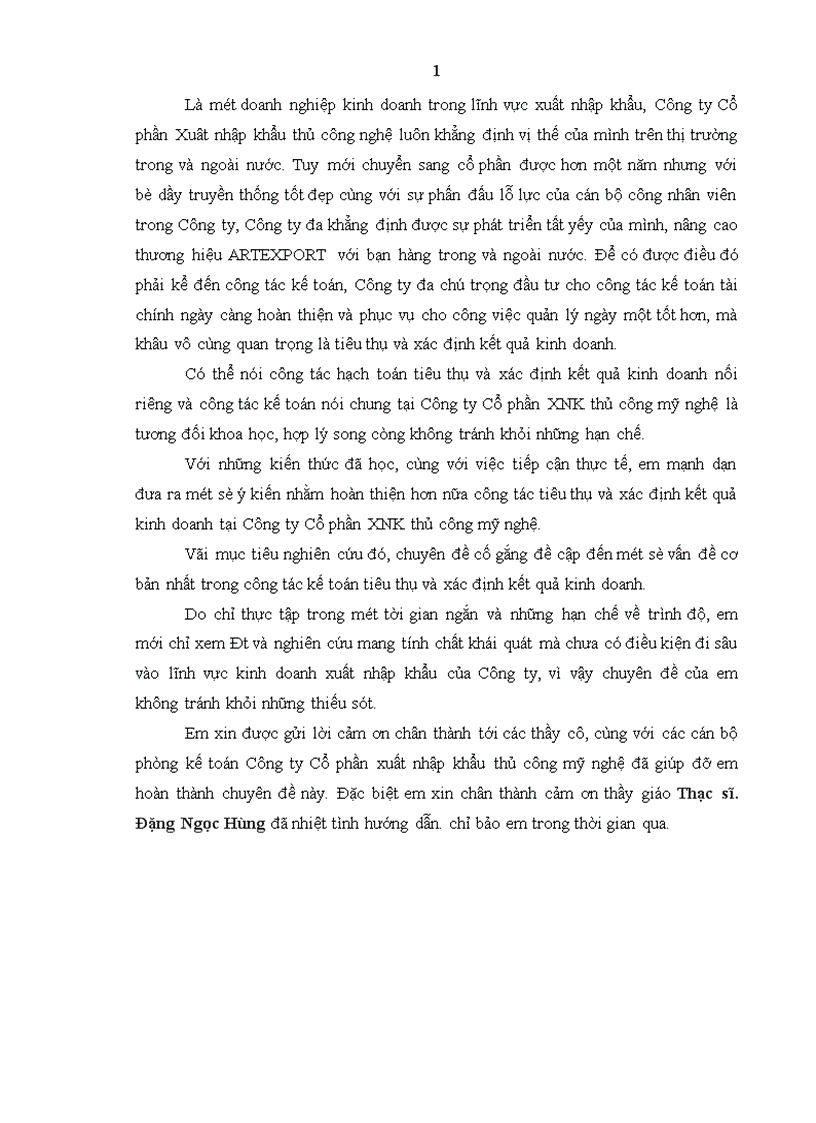 image for page Hoàn thiện công tác kế toán tiêu thụ và xác định kết quả kinh doanh tại Công ty Cổ phần Xuất Nhập khẩu thủ công mỹ nghệ 1