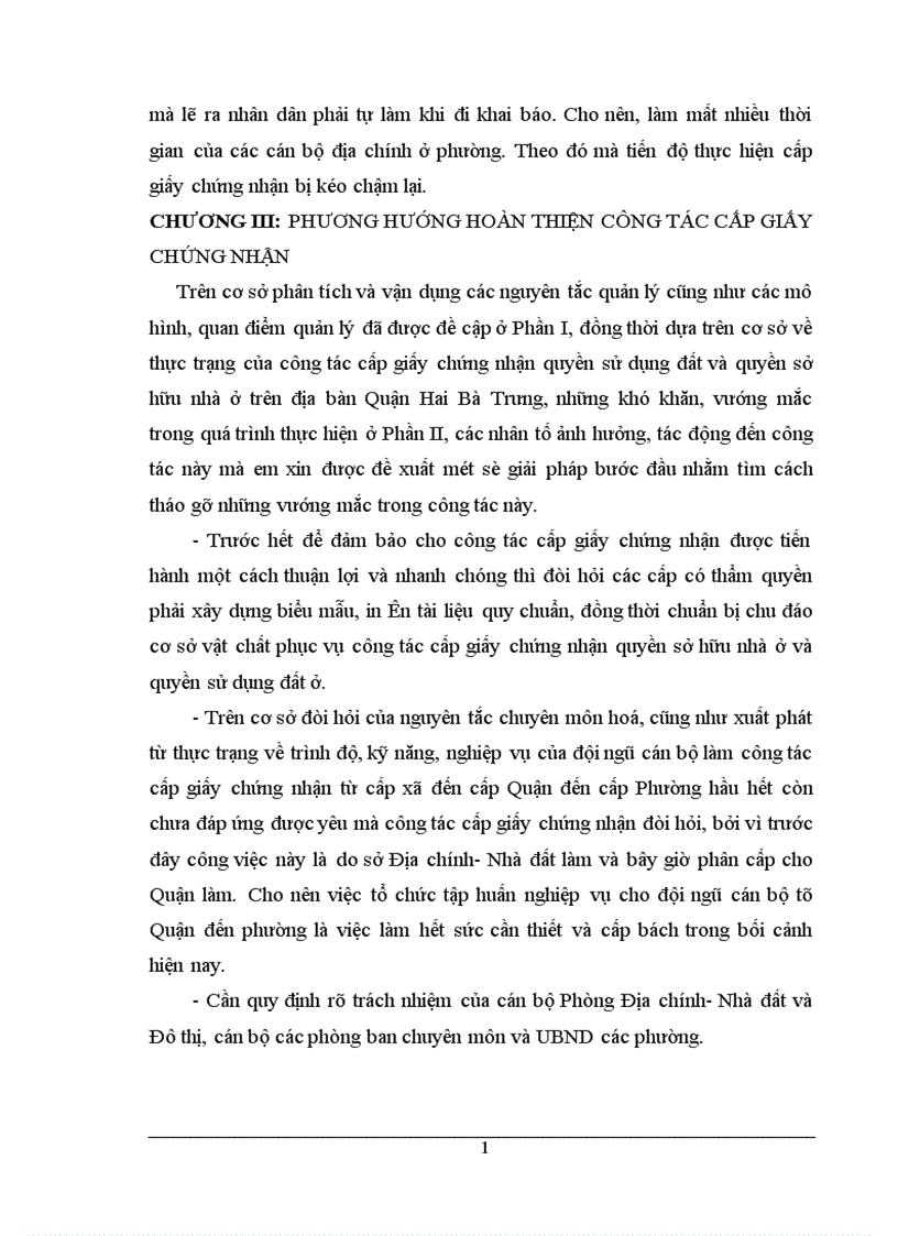 image for page Hiện trạng và một số giải pháp nhằm hoàn thiện công tác cấp giấy chứng nhận quyền sở hữu nhà và quyền sử dụng đất ở trên địa bàn Quận Hai Bà Trưng Thành phố Hà Nội