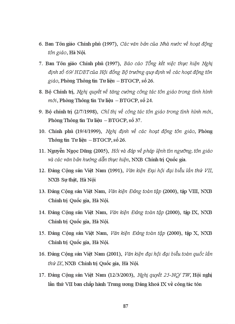 image for page Chính sách tôn giáo của Đảng và Nhà nước Việt Nam trong những năm 1990 2007 1