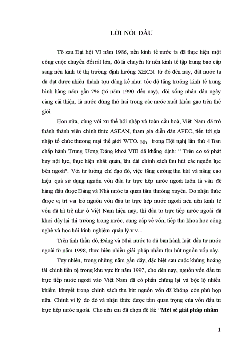 image for page Một số giải pháp nhằm thu hút nguồn vốn đầu tư trực tiếp nước ngoài ở Việt Nam trong quá trình sự nghiệp CNH HĐH 1