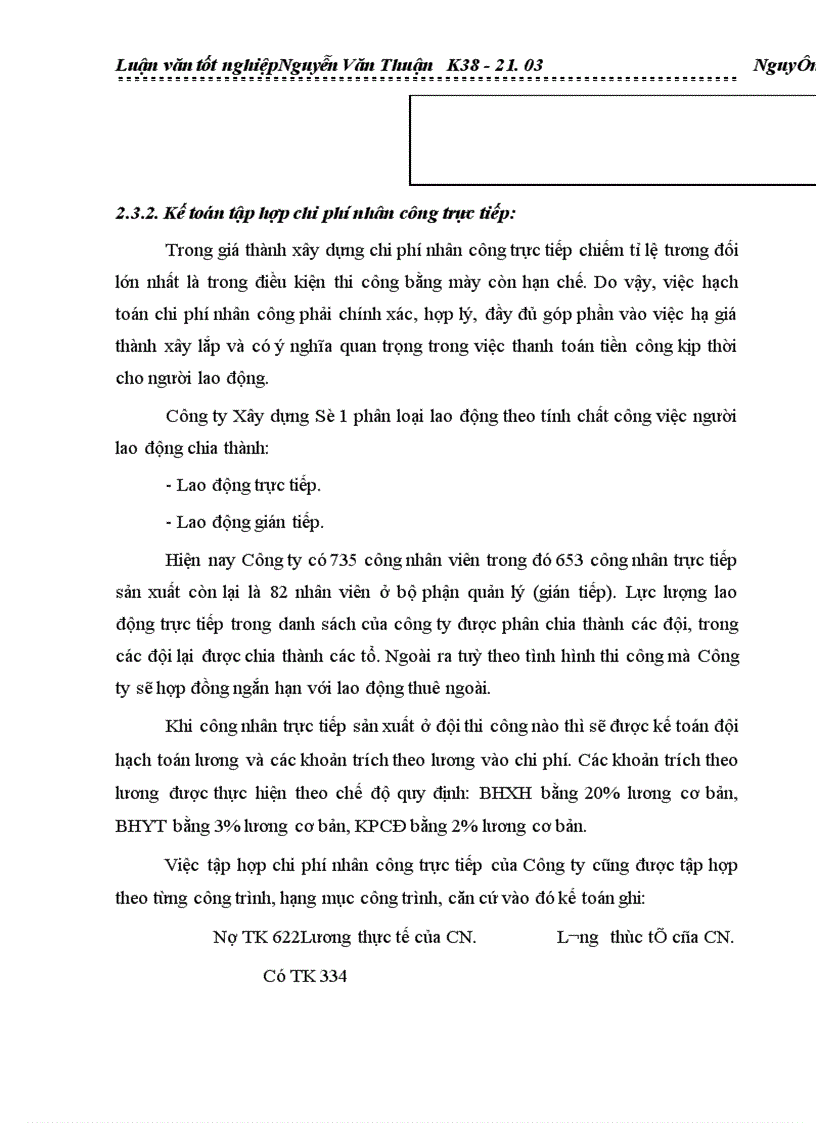 image for page Kế toán tập hợp chi phí sản xuất và tính giá thành sản phẩm xây lắp ở Công ty Xây Dựng Số 1 Phú Thọ 1