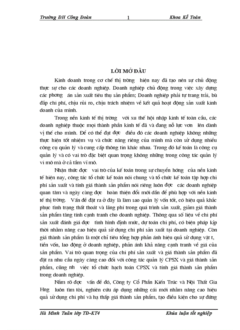image for page Hoàn thiện công tác kế toán chi phí sản xuất và tính giá thành sản phẩm tại Công ty Cổ Phần Kiến Trúc và Nội Thất Gia Hưng 1