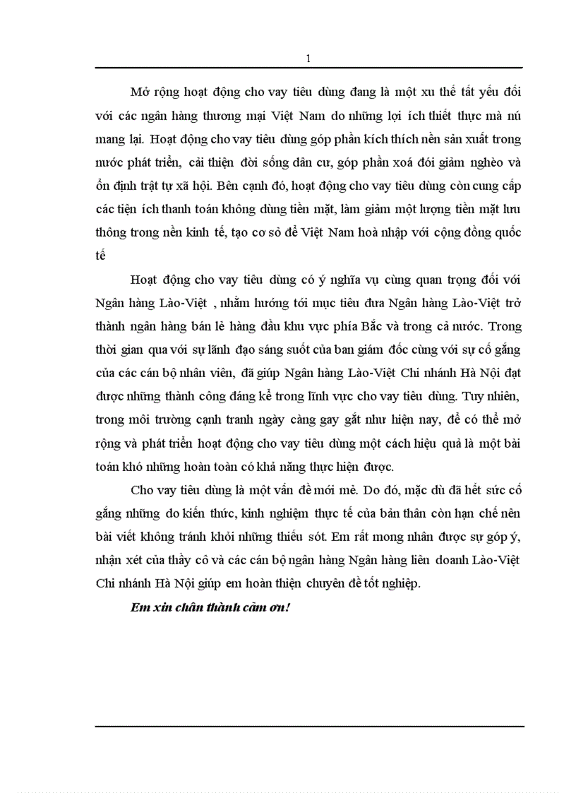 image for page Giải pháp mở rộng cho vay tiêu dùng tại Ngân hàng liên doanh Lào Việt Chi nhánh Hà Nội 1