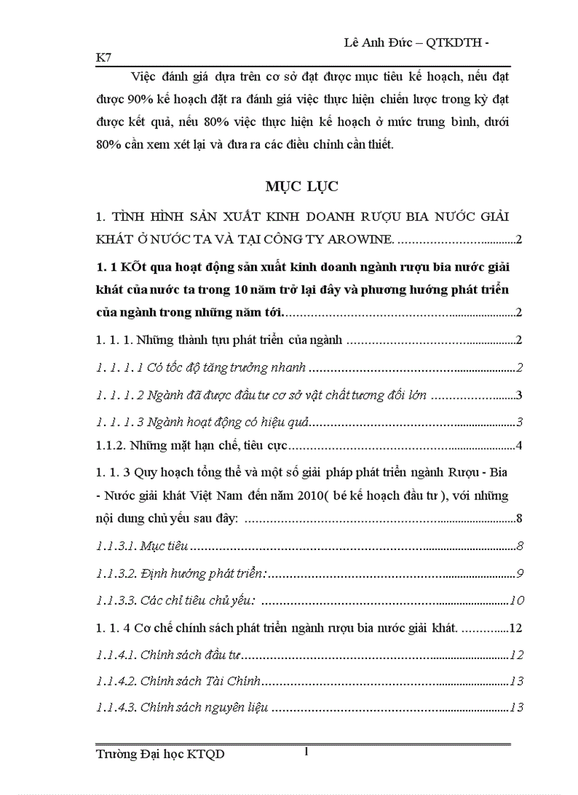 image for page tình hình sản xuất kinh doanh rượu bia nước giải khát ở nước ta và tại công ty Arowine