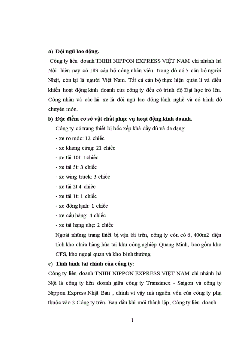 image for page Công ty Liên doanh tnhh Nippon Express Việt nam chi nhánh Hà Nội 1