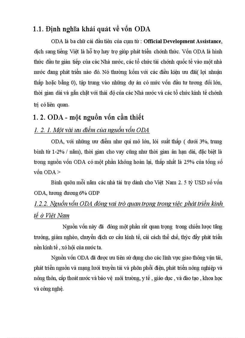 Vấn đề thu hút và sử dụng vốn ODA Thực trạng và giải pháp 1