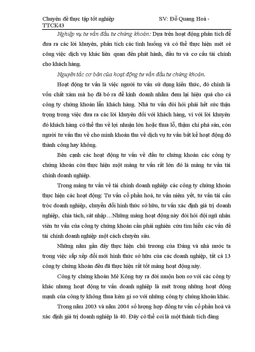 image for page Thực trạng tư vấn xác định giá trị doanh nghiệp tại công ty chứng khoán Mê Kông