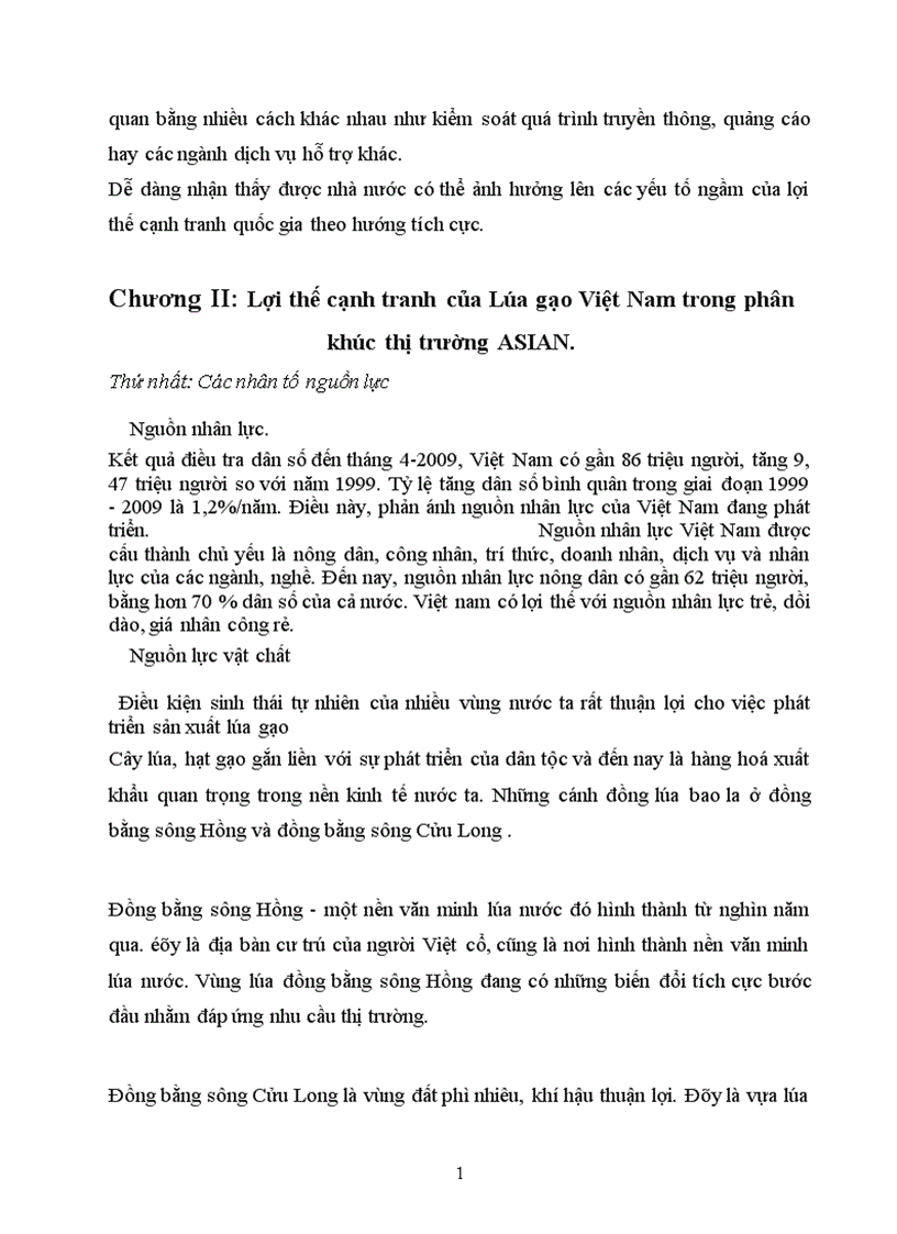 image for page Phân tích và so sánh lợi thế cạnh tranh của sản phẩm lúa gạo Việt Nam với các nước trong khu vực ASEAN