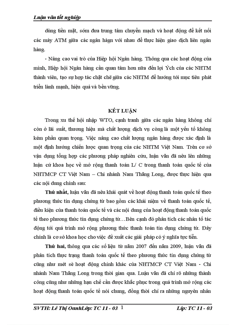 image for page Mở rộng hoạt động thanh toán quốc tế theo phương thức tín dụng chứng từ tại NHTM Cổ Phần Công Thương Việt Nam Chi nhánh Nam Thăng Long 1