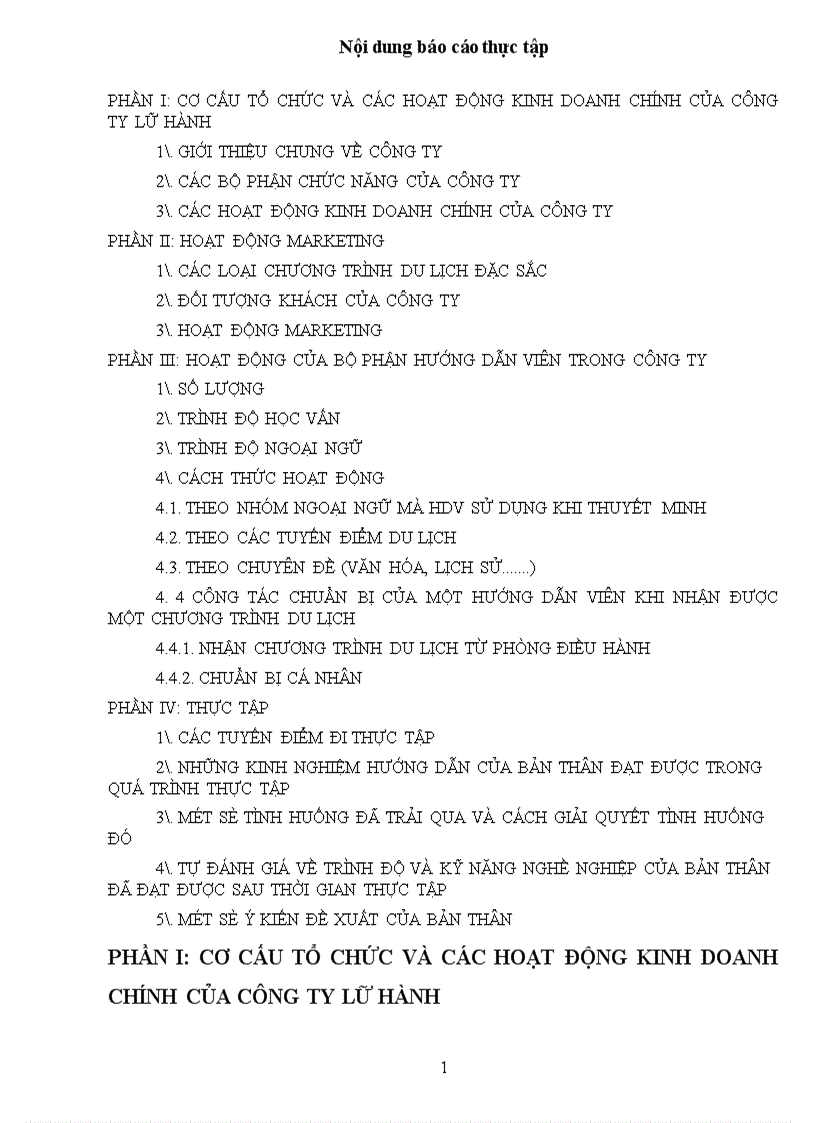 image for page Báo cáo thực tập tại công ty du lịch quốc tế Đồng Thái