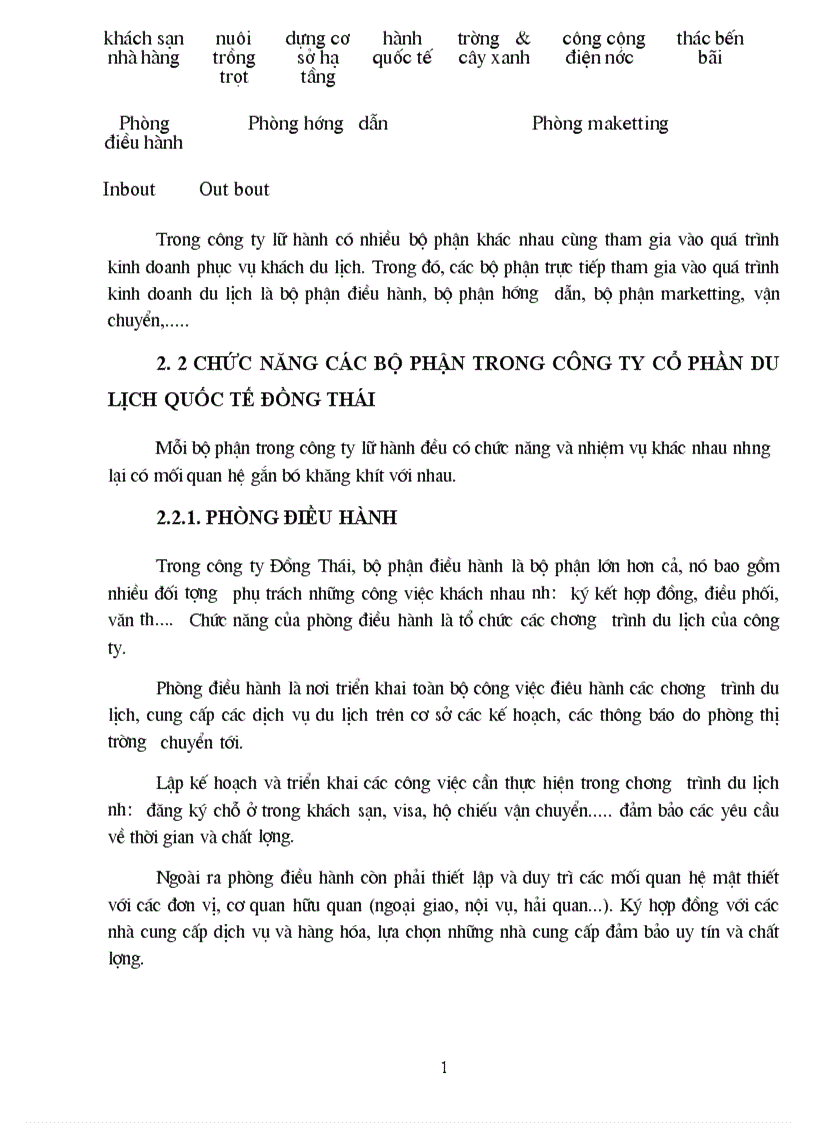 image for page Báo cáo thực tập tại công ty du lịch quốc tế Đồng Thái