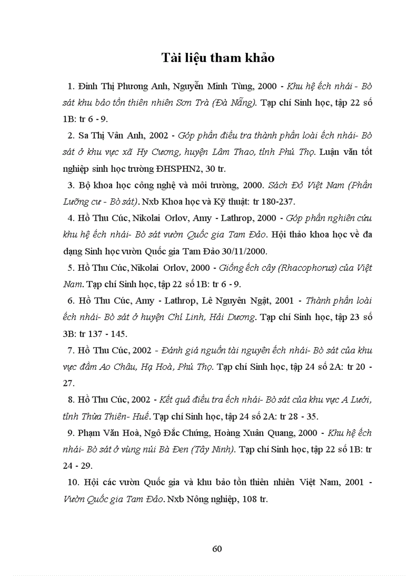 image for page Bước đầu nghiên cứu khu hệ Lưỡng cư Bò sát ở xã Kháng Nhật huyện Sơn Dương tỉnh Tuyên Quang