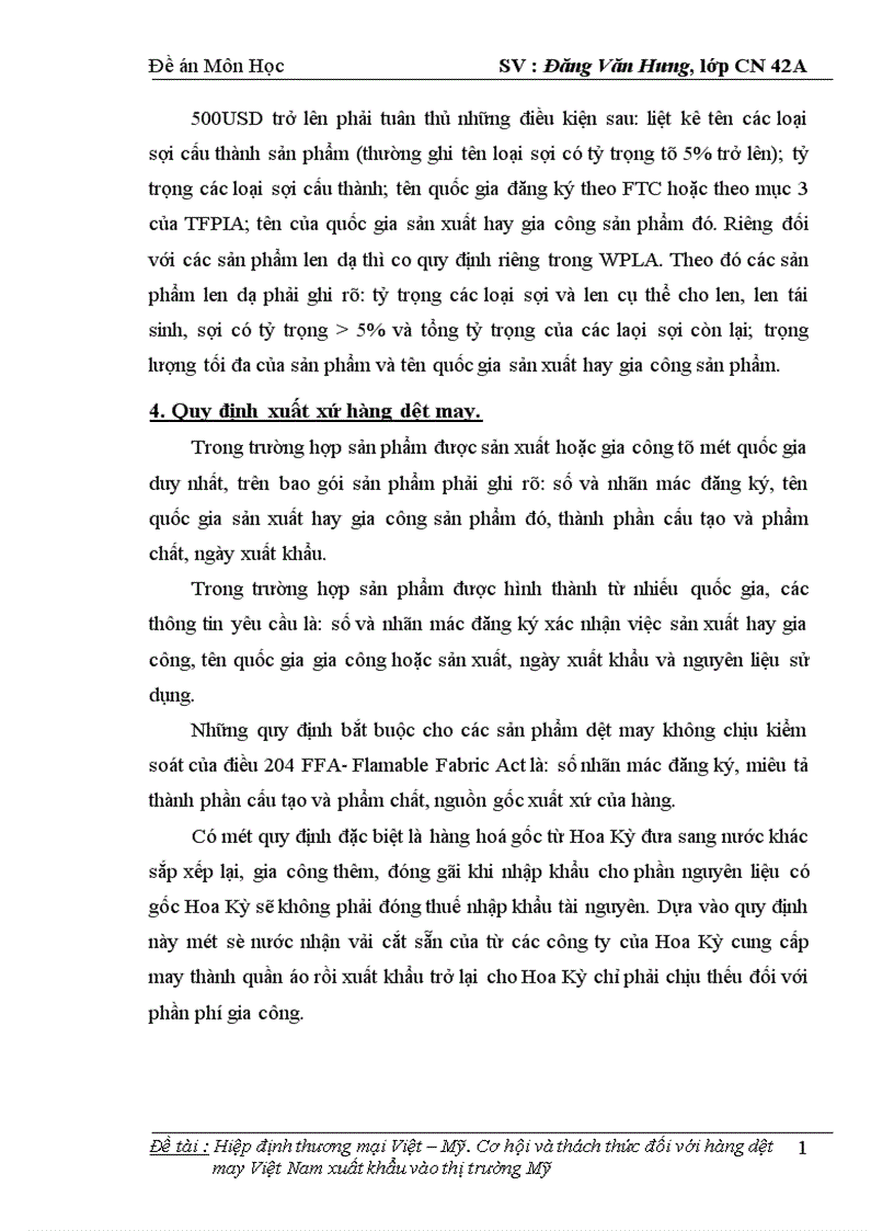 image for page Hiệp định thương mại Việt Mỹ Cơ hội và thách thức đối với hàng dệt may Việt Nam xuất khẩu vào thị trường Mỹ