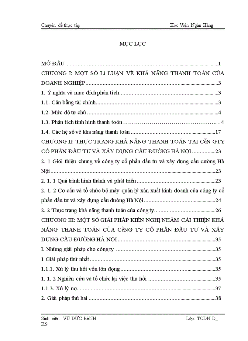 image for page Thực trạng và giải pháp chủ yếu nâng cao khả năng thanh toán tại công ty cổ phần đầu tư và xay dựng cầu đường Hà Nội
