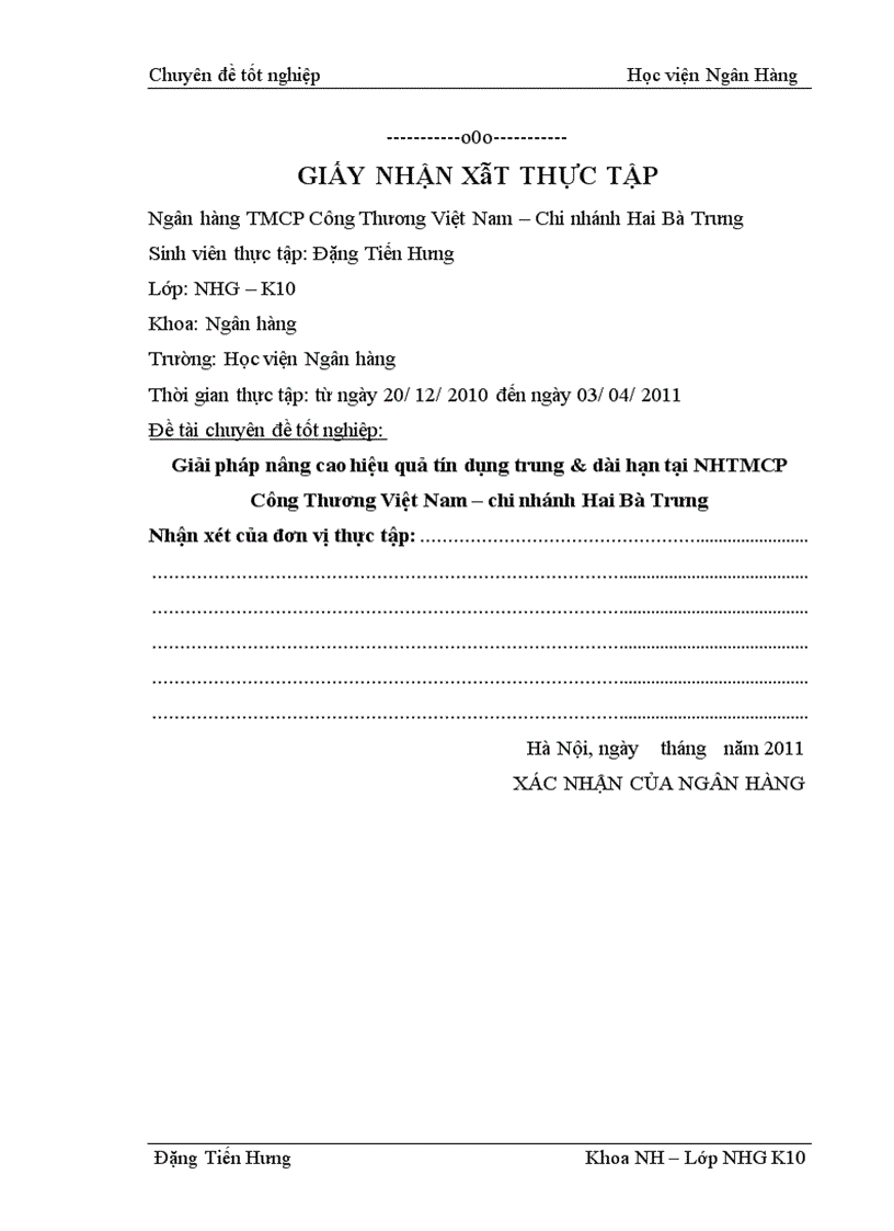 image for page Giải pháp nâng cao hiệu quả tín dụng trung dài hạn tại NHTMCP Công Thương Việt Nam chi nhánh Hai Bà Trưng