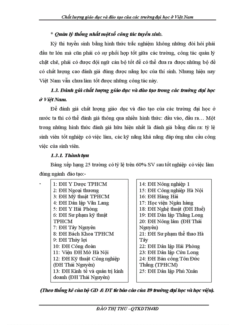 image for page Chất lượng giáo dục và đào tạo của các trường đại học ở Việt Nam