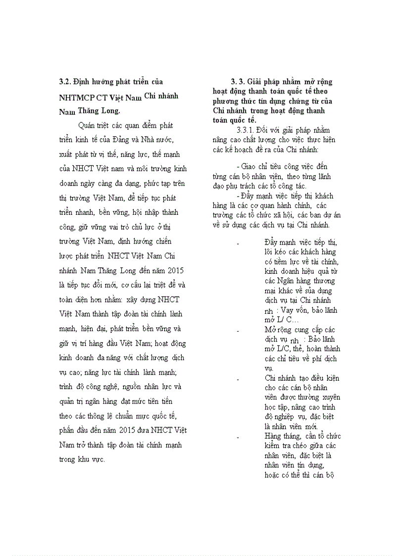 image for page Mở rộng hoạt động thanh toán quốc tế theo phương thức tín dụng chứng từ tại NHTM Cổ Phần Công Thương Việt Nam Chi nhánh Nam Thăng Long 1