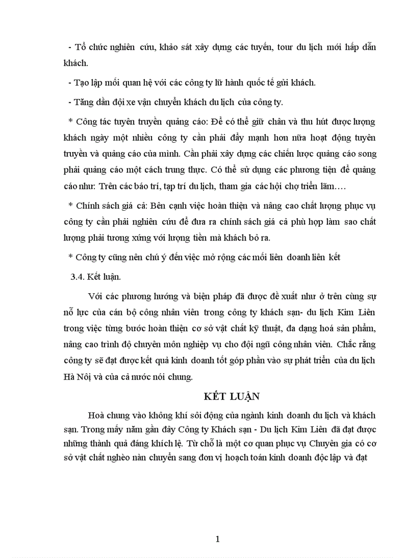 image for page Một số kiến nghị nhằm hoàn thiện chất lượng phục vụ trong kinh doanh của lưu trú tại công ty Khách Sạn Du Lich Kim Liên 1