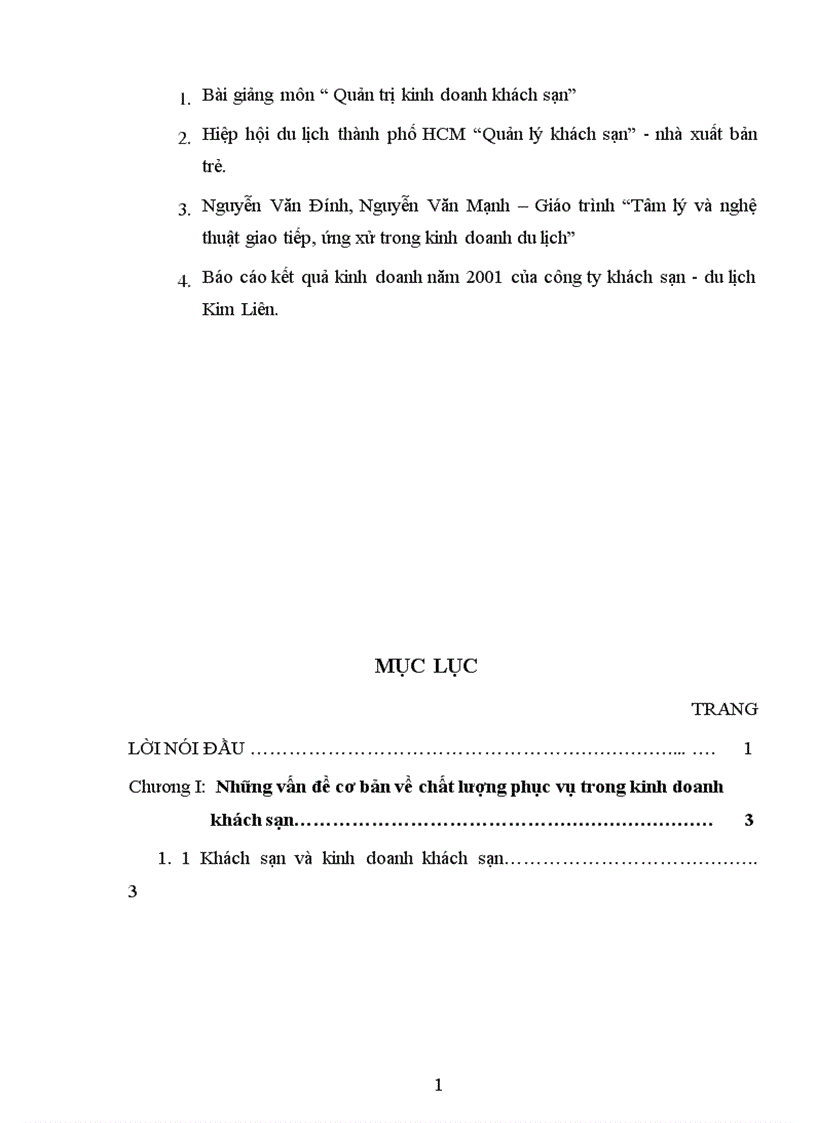 image for page Một số kiến nghị nhằm hoàn thiện chất lượng phục vụ trong kinh doanh của lưu trú tại công ty Khách Sạn Du Lich Kim Liên 1