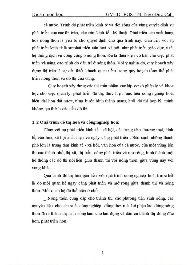 image for page Sự cần thiết phải quy hoạch xây dựng thị trấn