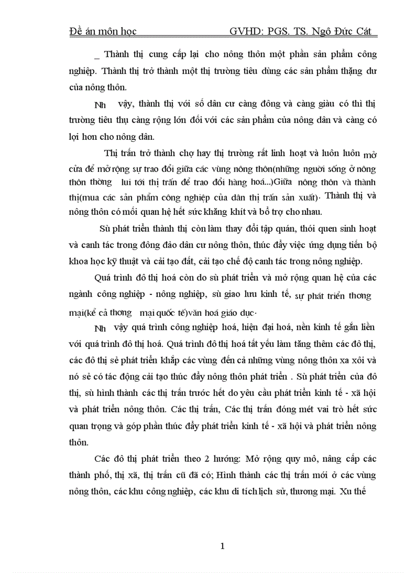 image for page Sự cần thiết phải quy hoạch xây dựng thị trấn