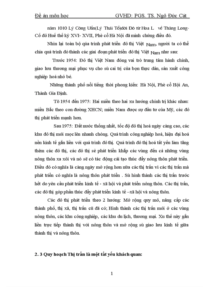 image for page Sự cần thiết phải quy hoạch xây dựng thị trấn