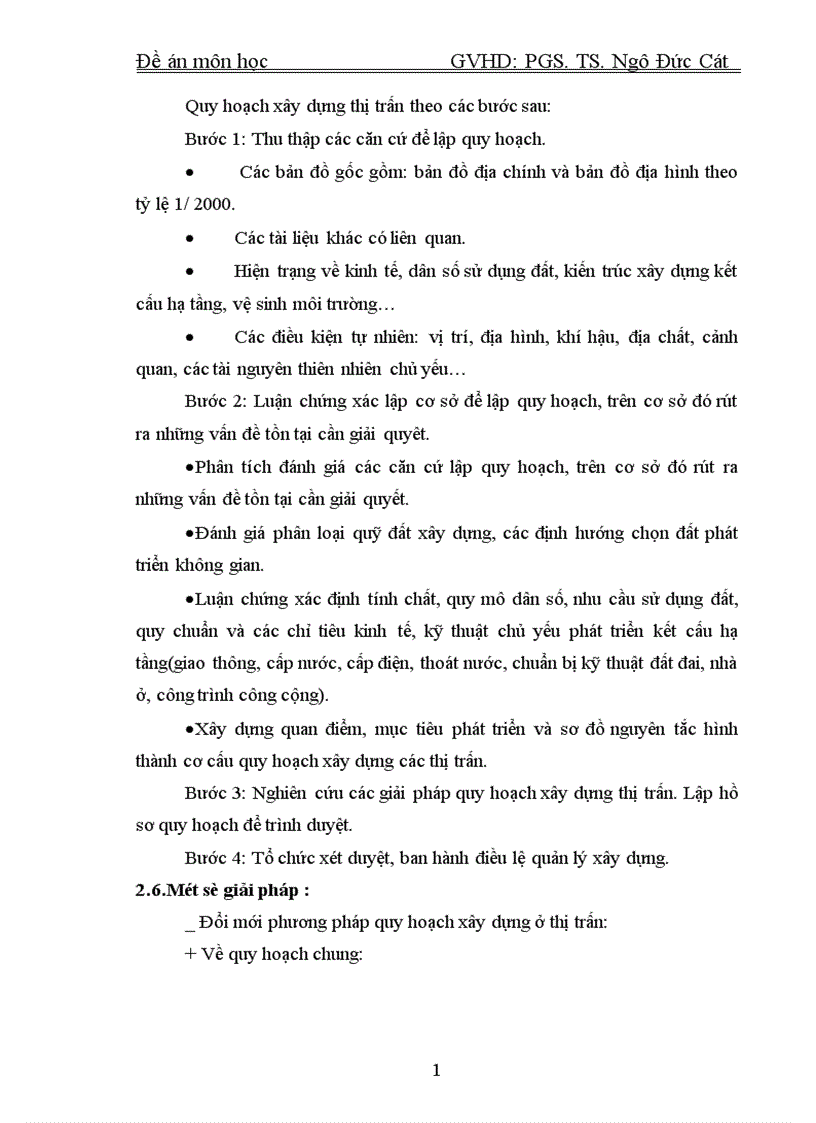 image for page Sự cần thiết phải quy hoạch xây dựng thị trấn