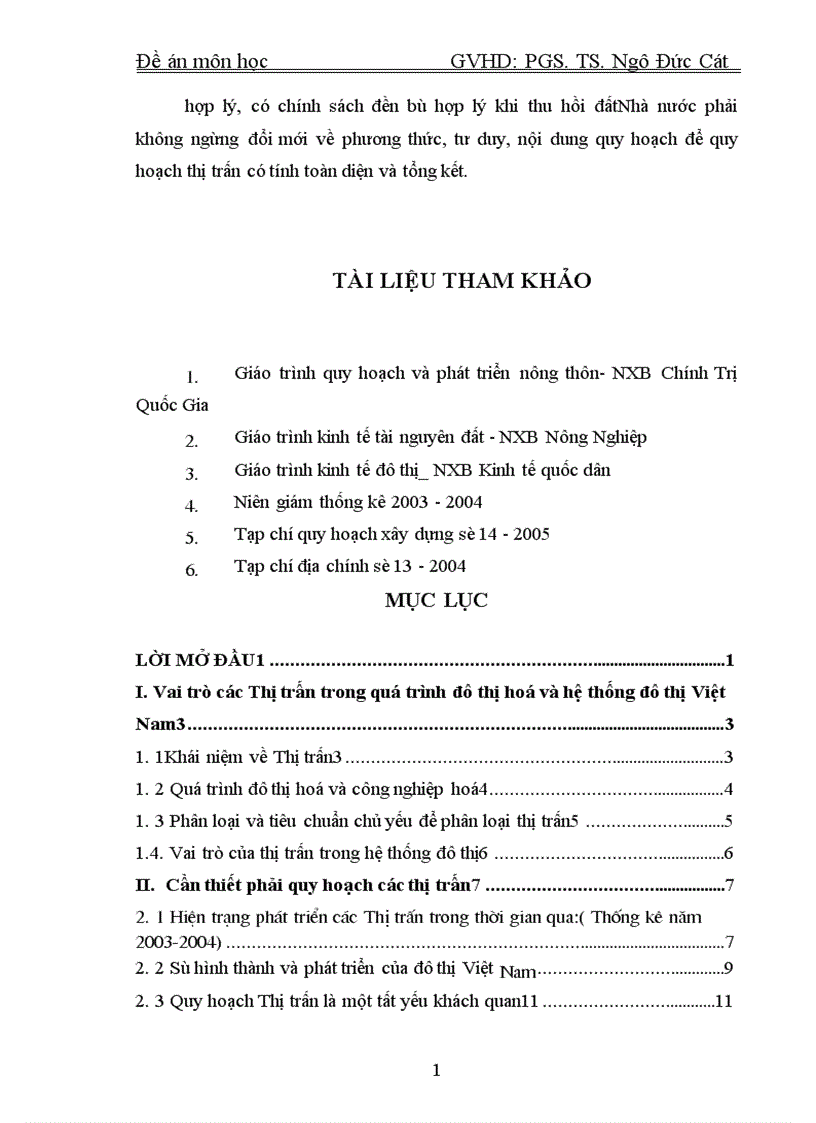 image for page Sự cần thiết phải quy hoạch xây dựng thị trấn