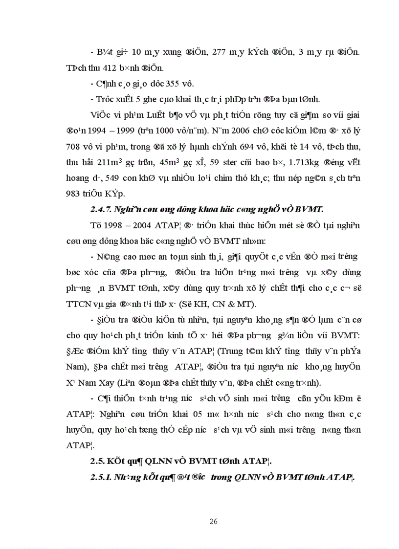 image for page Thực trạng môi trường và quản lý nhà nước về bảo vệ môi trường tại tỉnh ATAPƯ