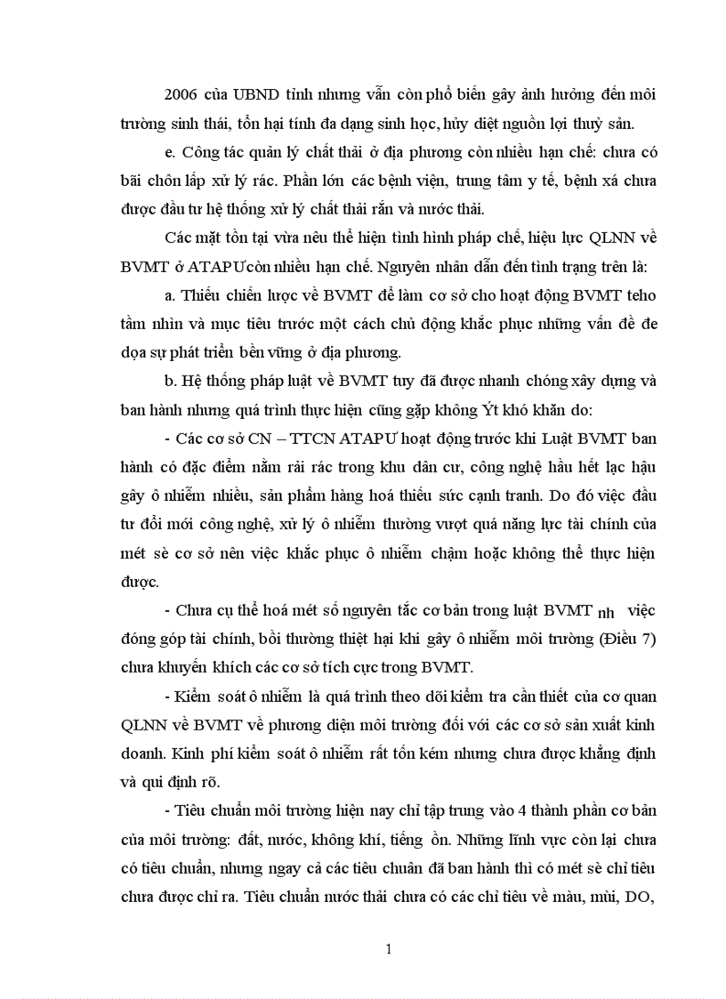 image for page Thực trạng môi trường và quản lý nhà nước về bảo vệ môi trường tại tỉnh ATAPƯ
