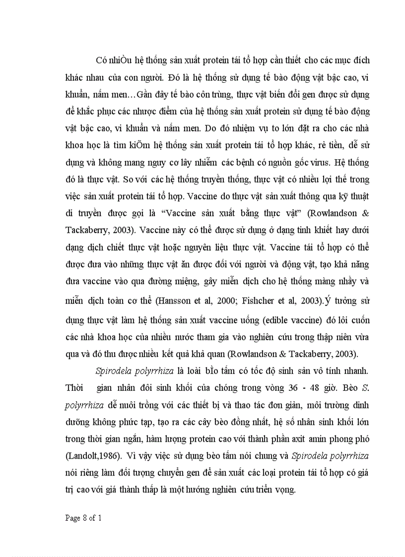 image for page Nghiên cứu xây dựng quy trình chuyển gen vào bèo tấm Spirodela polyrrhiza thông qua Agrobacterium tumefaciens