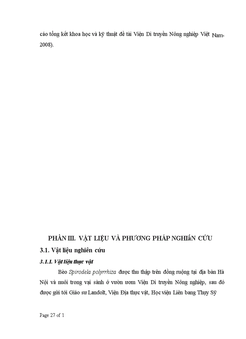 image for page Nghiên cứu xây dựng quy trình chuyển gen vào bèo tấm Spirodela polyrrhiza thông qua Agrobacterium tumefaciens
