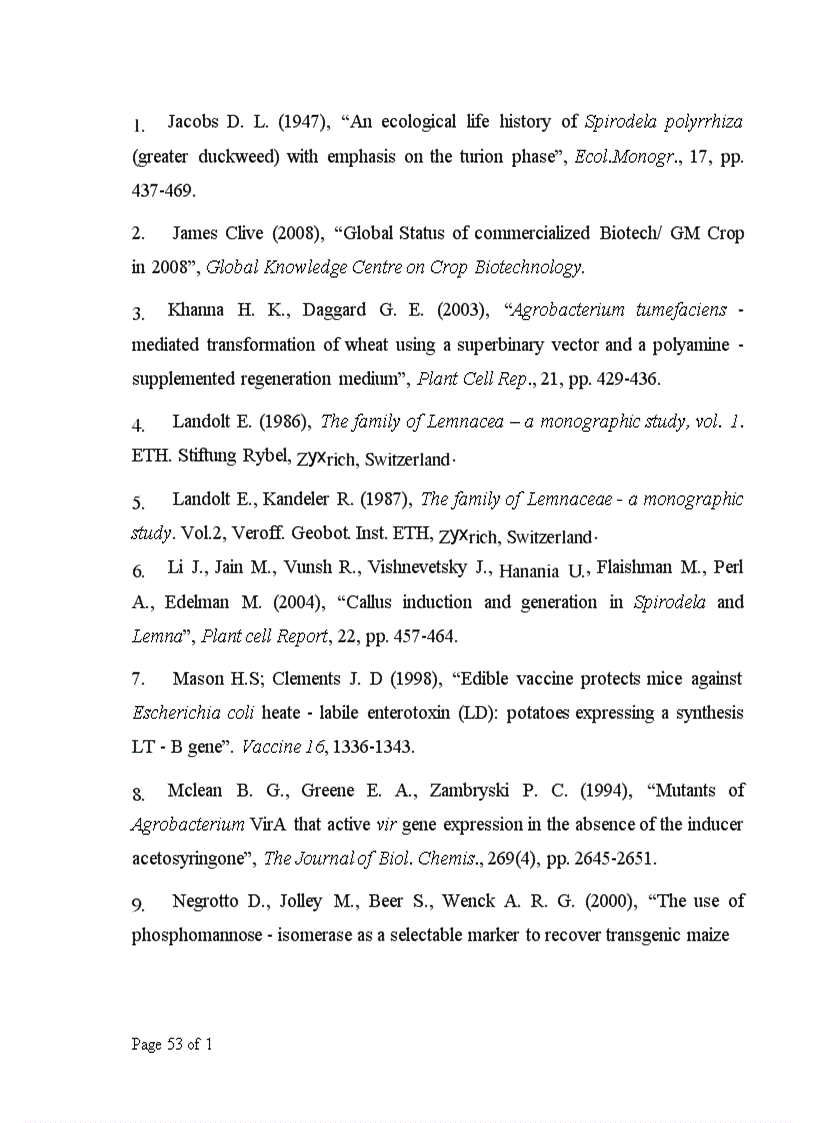 image for page Nghiên cứu xây dựng quy trình chuyển gen vào bèo tấm Spirodela polyrrhiza thông qua Agrobacterium tumefaciens